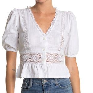 TOPSHOP PEPLUM BUTTON UP